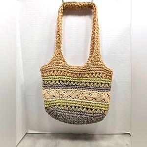 Cappelli Straworld  Multi Color Lined Beachy Summer Shoulder Bag